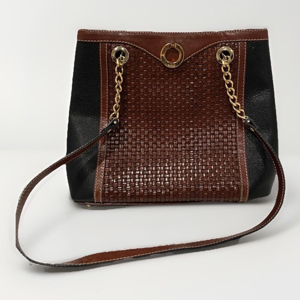 Bally Handbag ‘Intriccato’ Vintage Two Tone Leather Purse